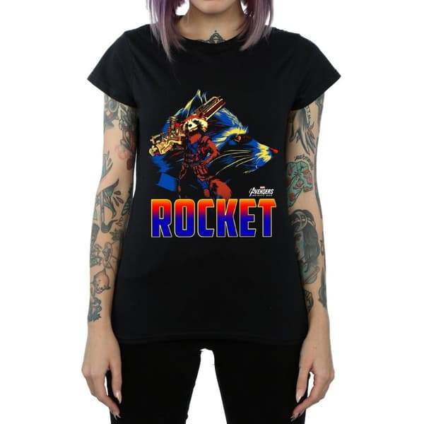 Marvel Dam/Tjej Avengers Infinity War Rocket Character - T-shirt i bomull