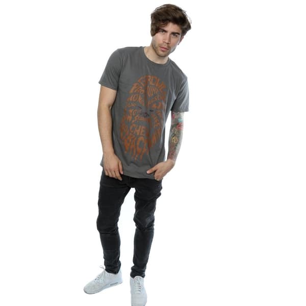 Star Wars Mens Chewbacca Text Head T-Shirt