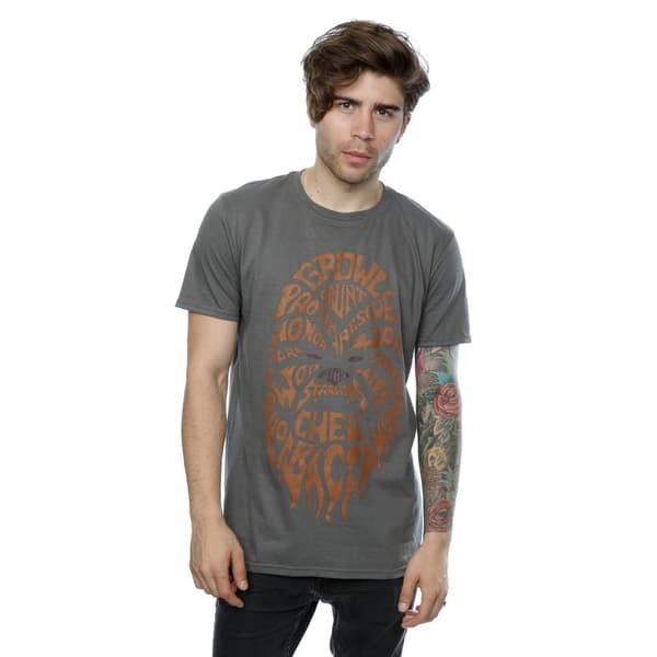 Star Wars Mens Chewbacca Text Head T-Shirt