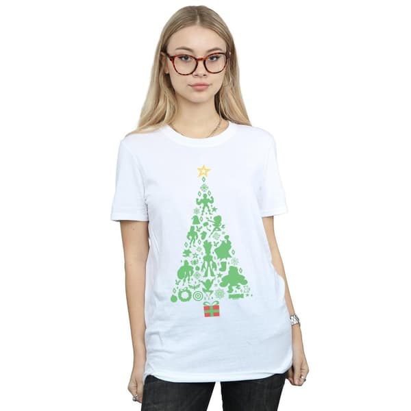 Marvel Womens/Ladies Avengers Christmas Tree Cotton Boyfriend T-Shirt