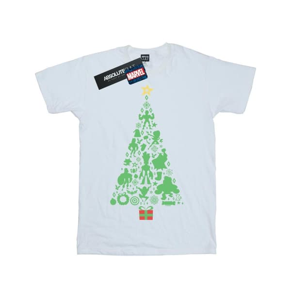 Marvel Womens/Ladies Avengers Christmas Tree Cotton Boyfriend T-Shirt