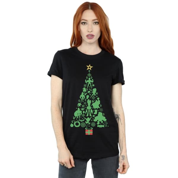Marvel Womens/Ladies Avengers Christmas Tree Cotton Boyfriend T-Shirt