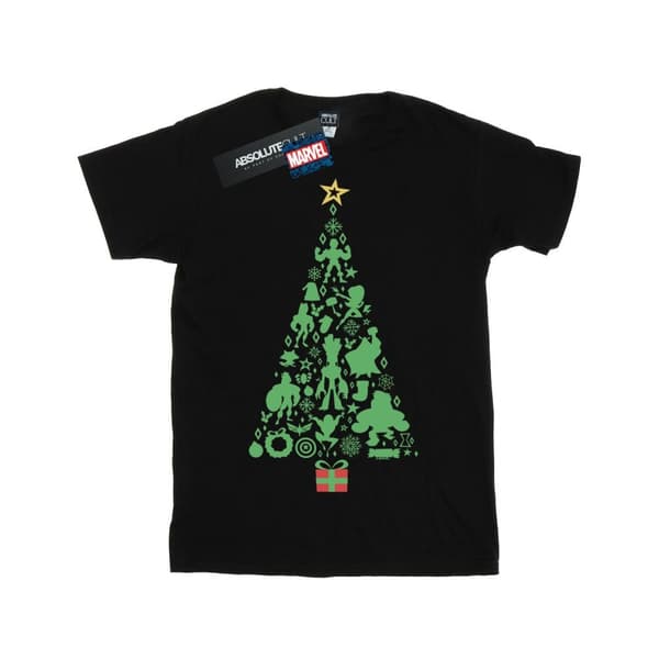 Marvel Womens/Ladies Avengers Christmas Tree Cotton Boyfriend T-Shirt
