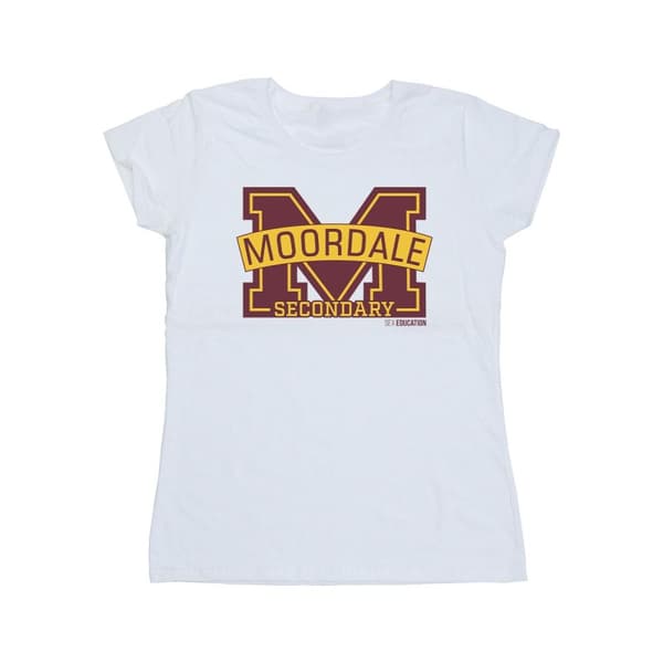 Netflix Womens/Ladies Sex Education Moordale M Logo 2 Cotton T-Shirt