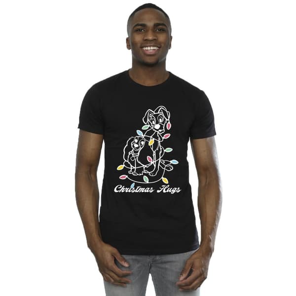 Disney Mens Lady And The Tramp Christmas Hugs T-Shirt