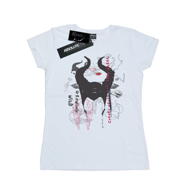 Disney Womens/Ladies Maleficent Mistress Of Evil Growing Wild Horns Collage Cotton T-Shirt