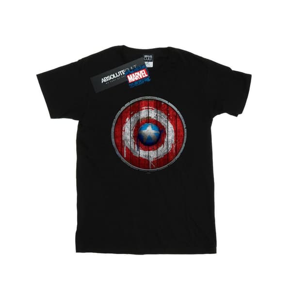 Marvel Boys Captain America Wooden Shield T-Shirt