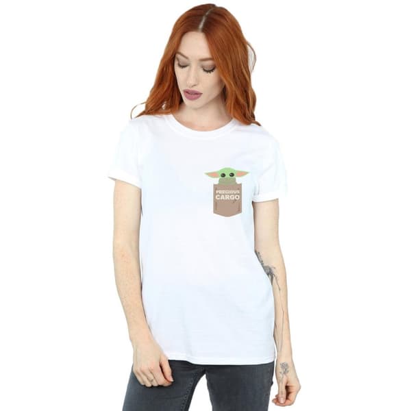 Star Wars Womens/Ladies The Mandalorian The Child Cargo Pocket Cotton Boyfriend T-Shirt