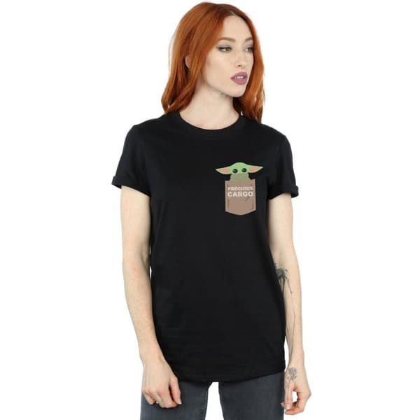 Star Wars Womens/Ladies The Mandalorian The Child Cargo Pocket Cotton Boyfriend T-Shirt