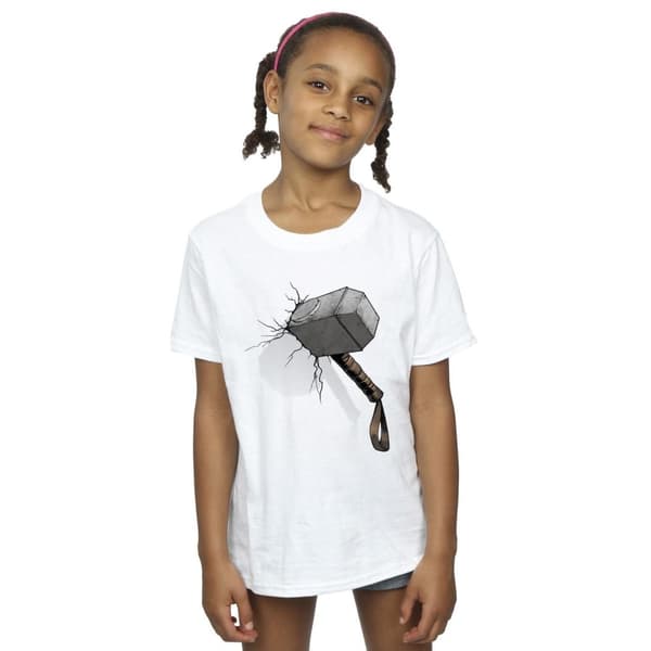 Marvel Universe Thor Hammer Crack - T-shirt i bomull för flickor