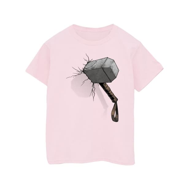 Marvel Universe Thor Hammer Crack - T-shirt i bomull för flickor
