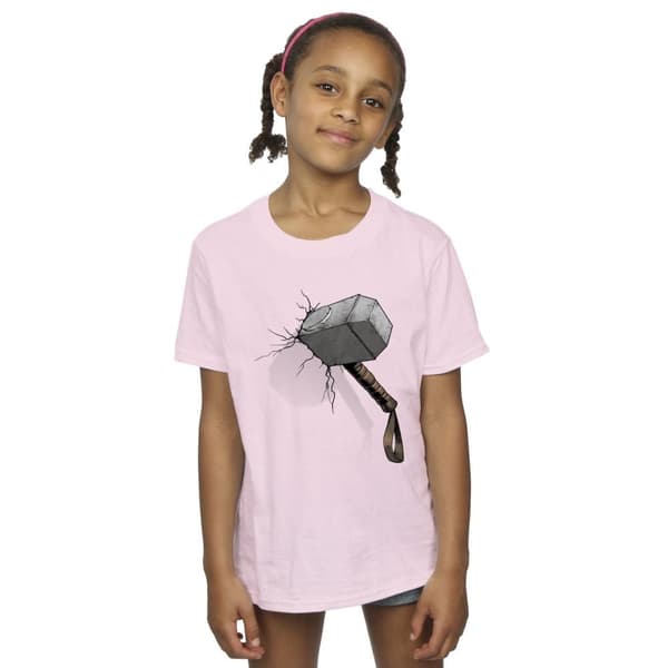 Marvel Universe Thor Hammer Crack - T-shirt i bomull för flickor