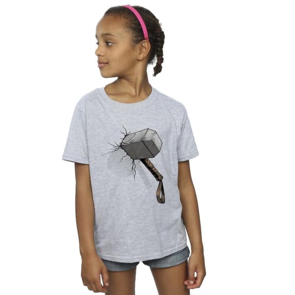 Marvel Universe Thor Hammer Crack - T-shirt i bomull för flickor