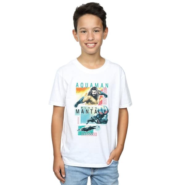 DC Comics Boys Aquaman Character Tiles T-Shirt
