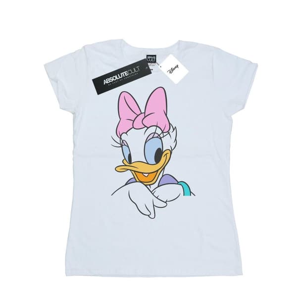 Disney Dam/dam Daisy Duck - T-shirt i bomull med stort porträtt