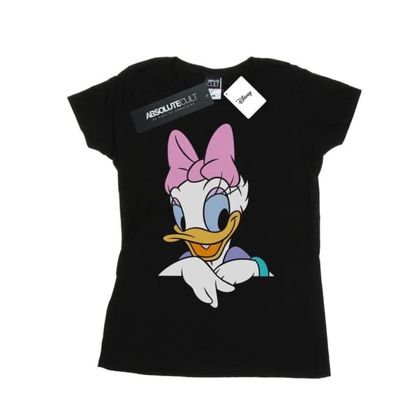 Disney Dam/dam Daisy Duck - T-shirt i bomull med stort porträtt