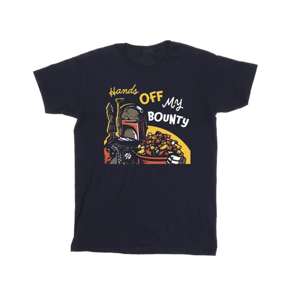 Star Wars Boba Fett Hands Off My Bounty T-shirt i bomull för flickor Navy Blue 5-6 Years