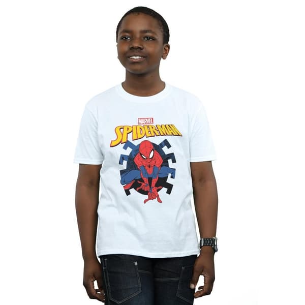 Marvel Boys Spider-Man Web Shooting Emblem Logo T-Shirt