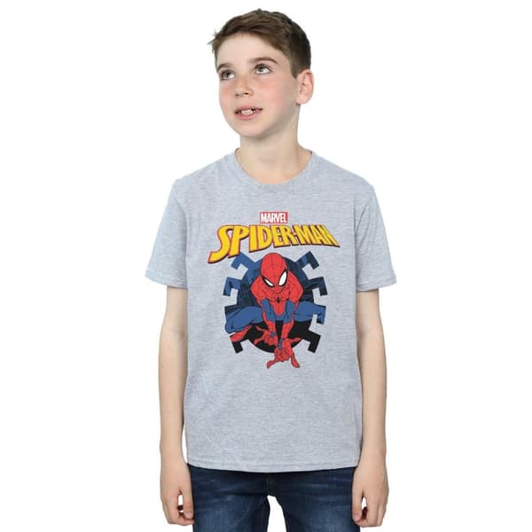 Marvel Boys Spider-Man Web Shooting Emblem Logo T-Shirt