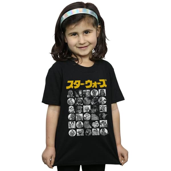 Star Wars Girls Japanese Character Thumbnail Cotton T-Shirt