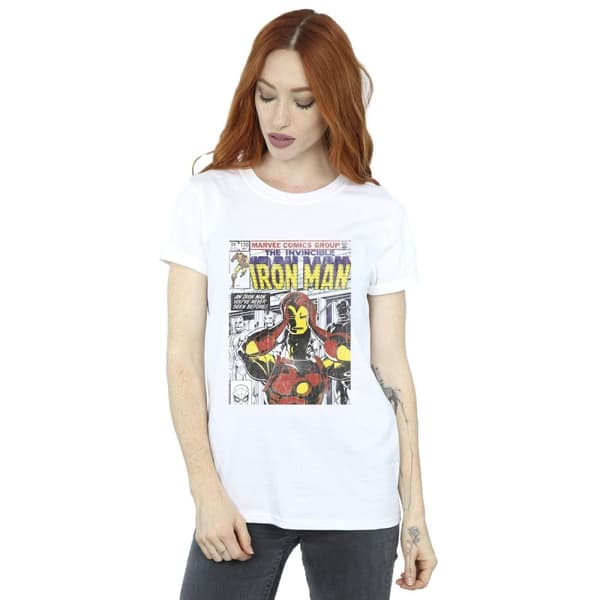 Marvel Dam/Tjej Iron Man Head Gear Off Boyfriend T-shirt i bomull