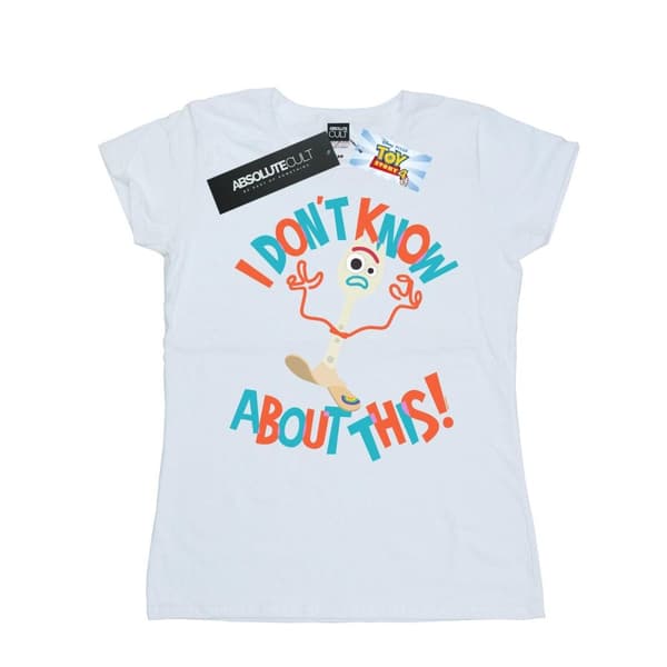 Disney Dam/Tjej Toy Story 4 Forky I Dont Know About This - T-shirt i bomull