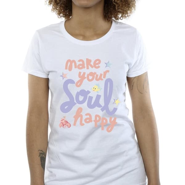 Disney Womens/Ladies The Little Mermaid Happy Cotton T-Shirt
