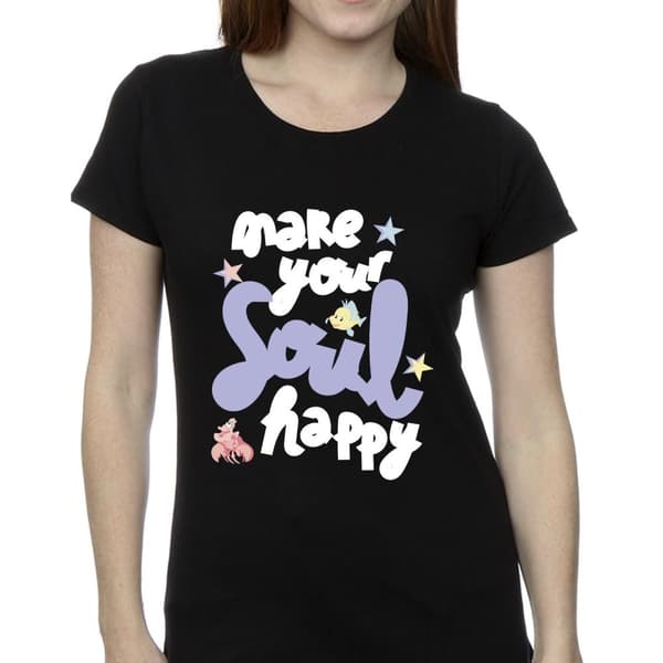 Disney Womens/Ladies The Little Mermaid Happy Cotton T-Shirt