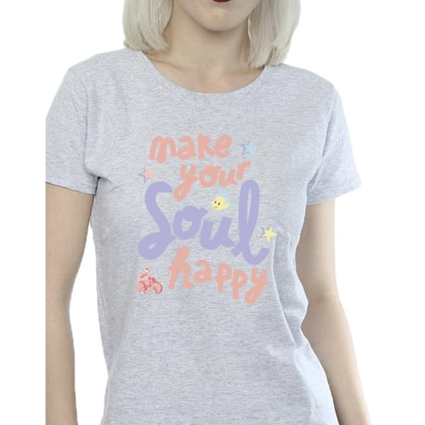 Disney Womens/Ladies The Little Mermaid Happy Cotton T-Shirt