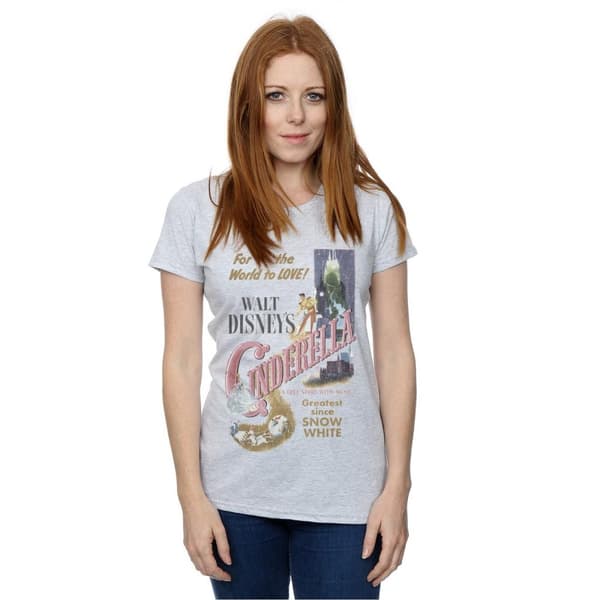 Disney Princess Womens/Ladies Cinderella Retro Poster Cotton T-Shirt