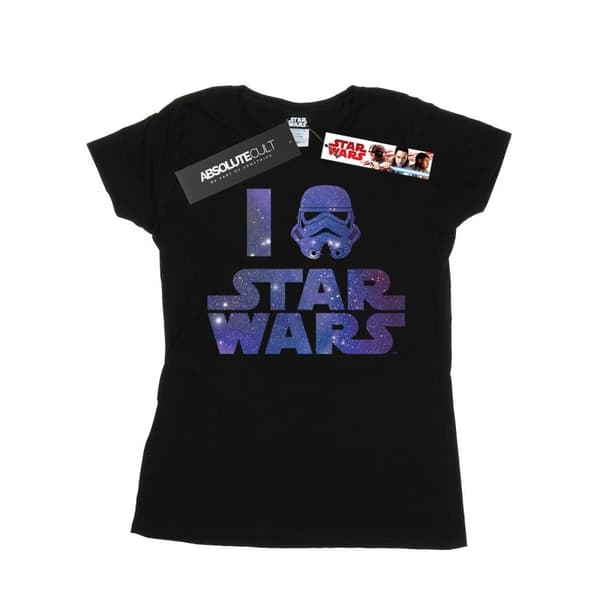Star Wars Dam/kvinnor I Love Star Wars T-shirt i bomull Black XL
