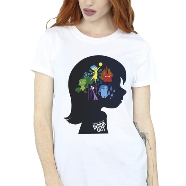 Disney Womens/Ladies Inside Out Silhouette Cotton Boyfriend T-Shirt