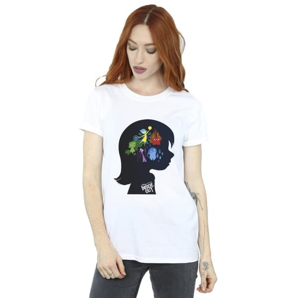 Disney Womens/Ladies Inside Out Silhouette Cotton Boyfriend T-Shirt