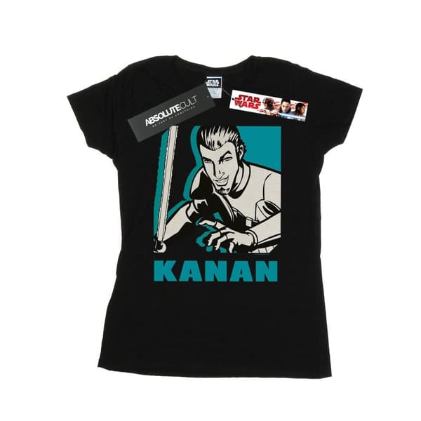 Star Wars Womens/Ladies Rebels Kanan Cotton T-Shirt Black M