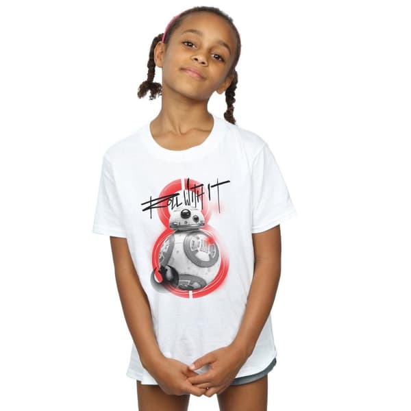 Star Wars Girls The Last Jedi BB-8 Roll With It Cotton T-Shirt