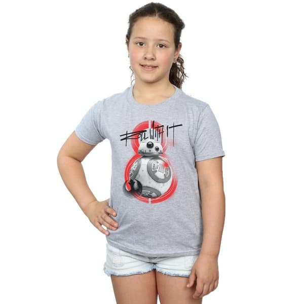 Star Wars Girls The Last Jedi BB-8 Roll With It Cotton T-Shirt