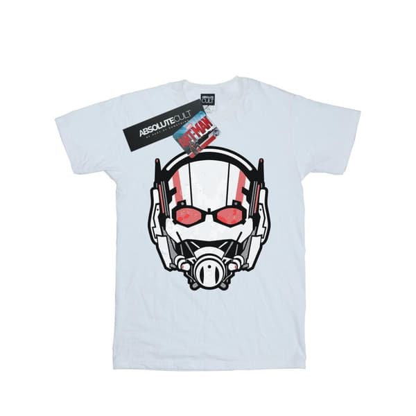 Marvel Girls Ant-Man Helmet Distressed Cotton T-Shirt White 12-13 Years