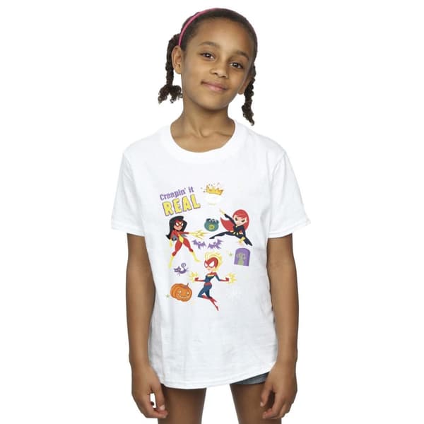 Marvel Creepin It Real T-shirt i bomull för flickor White 5-6 Years