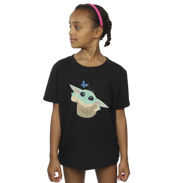 Star Wars Girls The Mandalorian Butterfly Catching Cotton T-Shirt