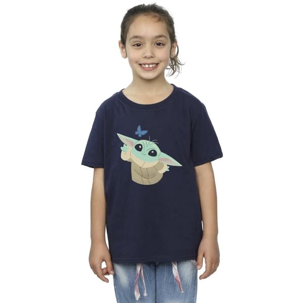 Star Wars Girls The Mandalorian Butterfly Catching Cotton T-Shirt