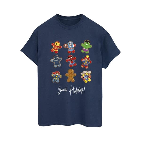 Marvel Womens/Ladies Gingerbread Avengers Cotton Boyfriend T-Shirt