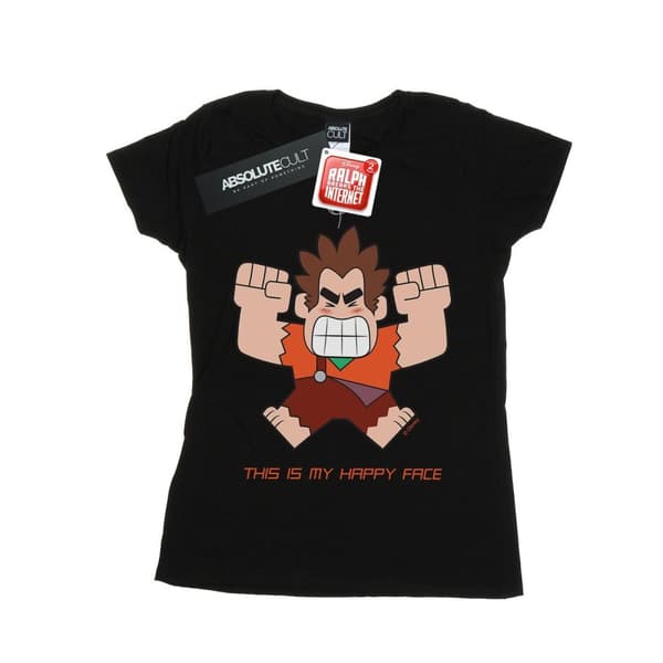 Disney Womens/Ladies Wreck It Ralph Happy Face Cotton T-Shirt