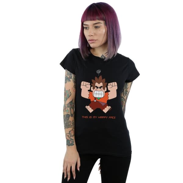 Disney Womens/Ladies Wreck It Ralph Happy Face Cotton T-Shirt