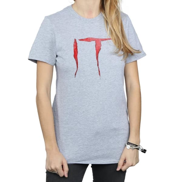 It Womens/Ladies Distressed Logo Cotton Boyfriend T-Shirt