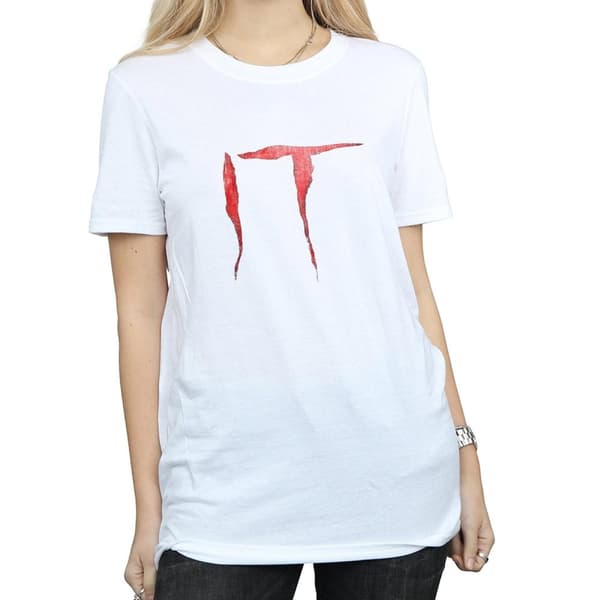 It Womens/Ladies Distressed Logo Cotton Boyfriend T-Shirt