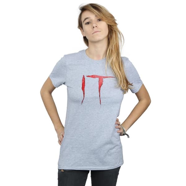It Womens/Ladies Distressed Logo Cotton Boyfriend T-Shirt