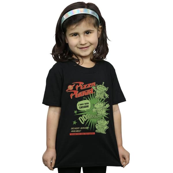 Disney T-shirt i bomull för flickor Toy Story 4 Pizza Planet Little Green Men