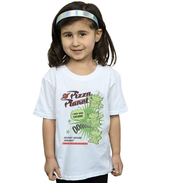 Disney T-shirt i bomull för flickor Toy Story 4 Pizza Planet Little Green Men