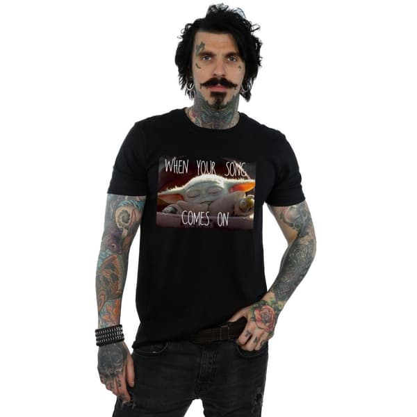 Star Wars Mens The Mandalorian The Child Song Meme T-shirt
