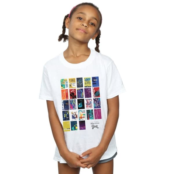 Disney T-shirt i bomull med soul- och jazzaffisch för flickor